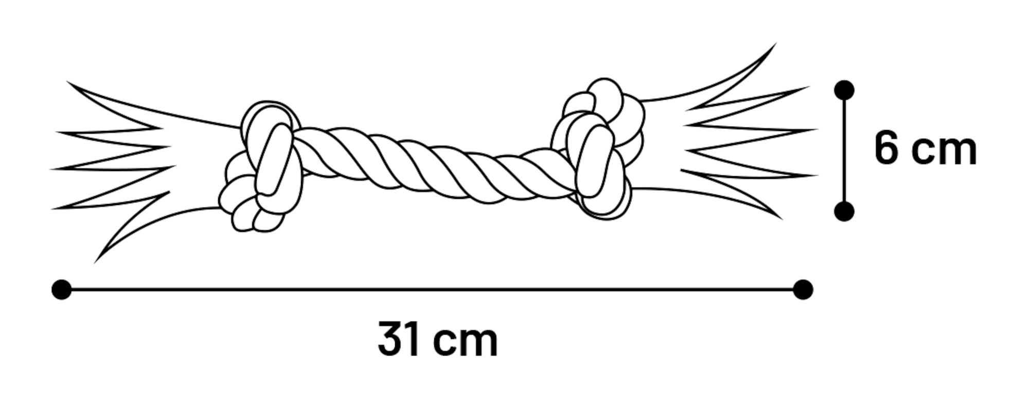 Flamingo Speelgoed Jim Touw met 2 knopen Muntgroen