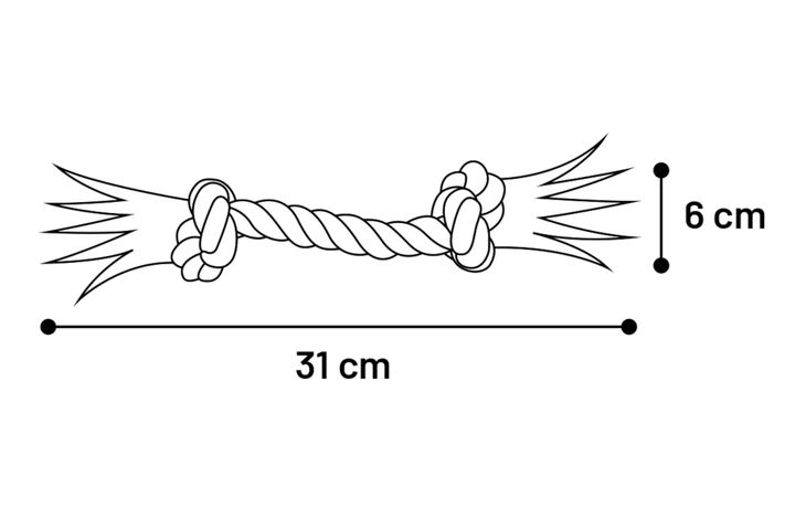 Flamingo Speelgoed Jim Touw met 2 knopen Muntgroen