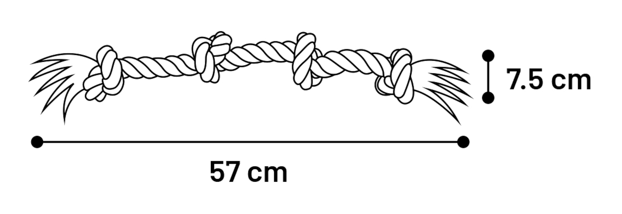 Flamingo Speelgoed Jim Touw met 4 knopen Muntgroen