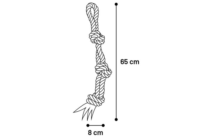 Flamingo Spielzeug Jim Zerrseil mit 3 Knoten Minzgrün