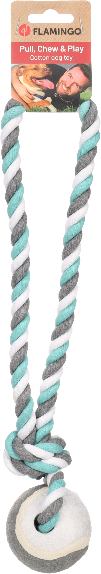 Flamingo Juguete Jim Cuerda para tirar con pelota de tenis Verde menta