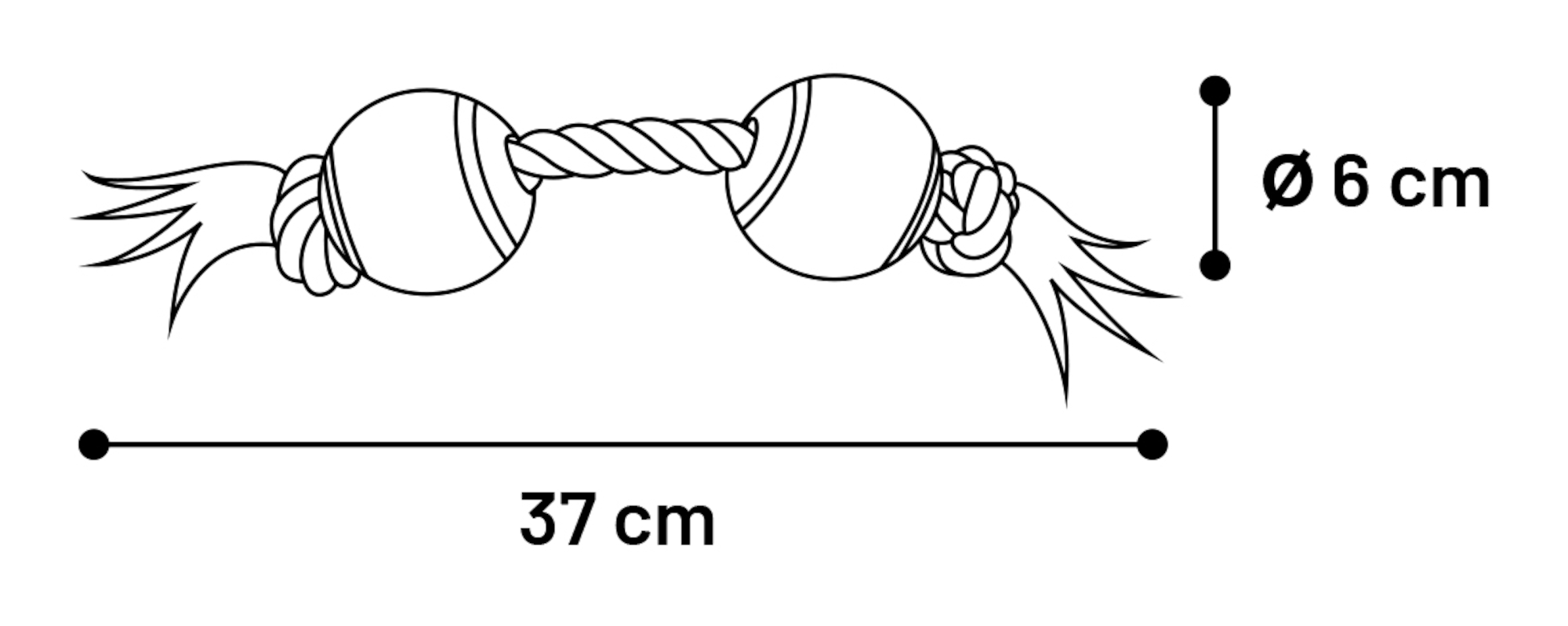 Flamingo Speelgoed Jim Touw Duo tennis met 2 knopen Muntgroen