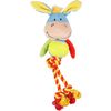 Speelgoed Polly Ezel Met bal Met touw Blauw Lichtgroen Huidskleur Donkergeel Rood