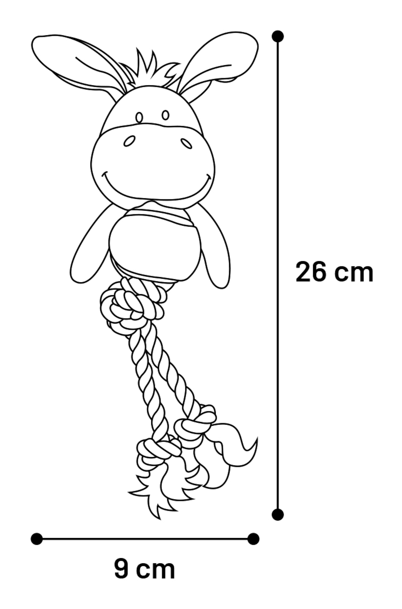 Flamingo Spielzeug Polly Esel mit ball mit Seil Mischung