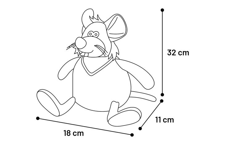 Flamingo Toy Molly Mouse Grey