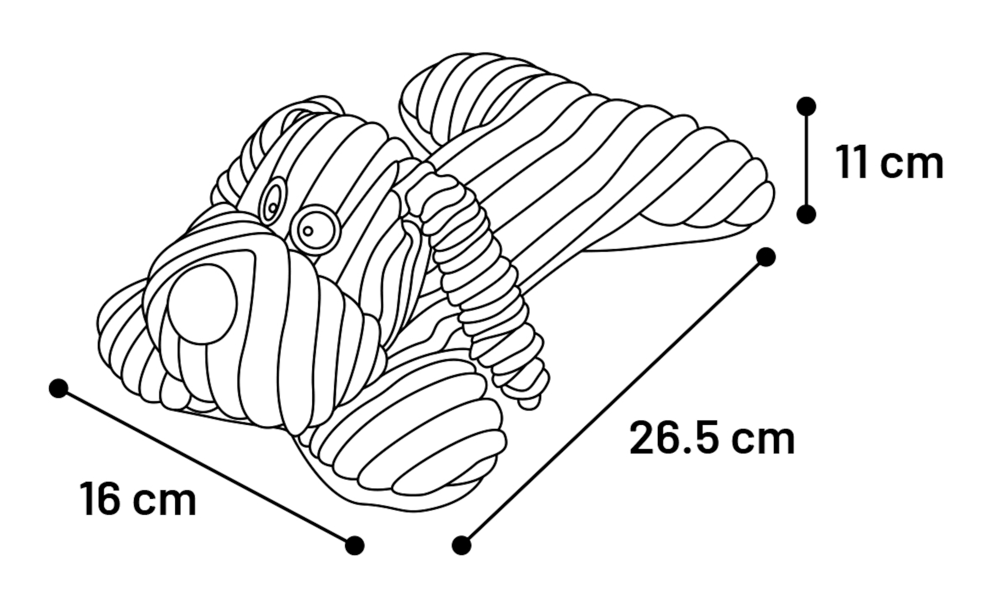 Flamingo Toy Cherwa Dog Light grey