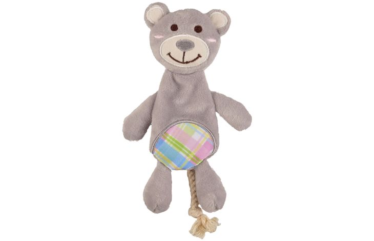 Flamingo Toy Petty Bear with rope Grey