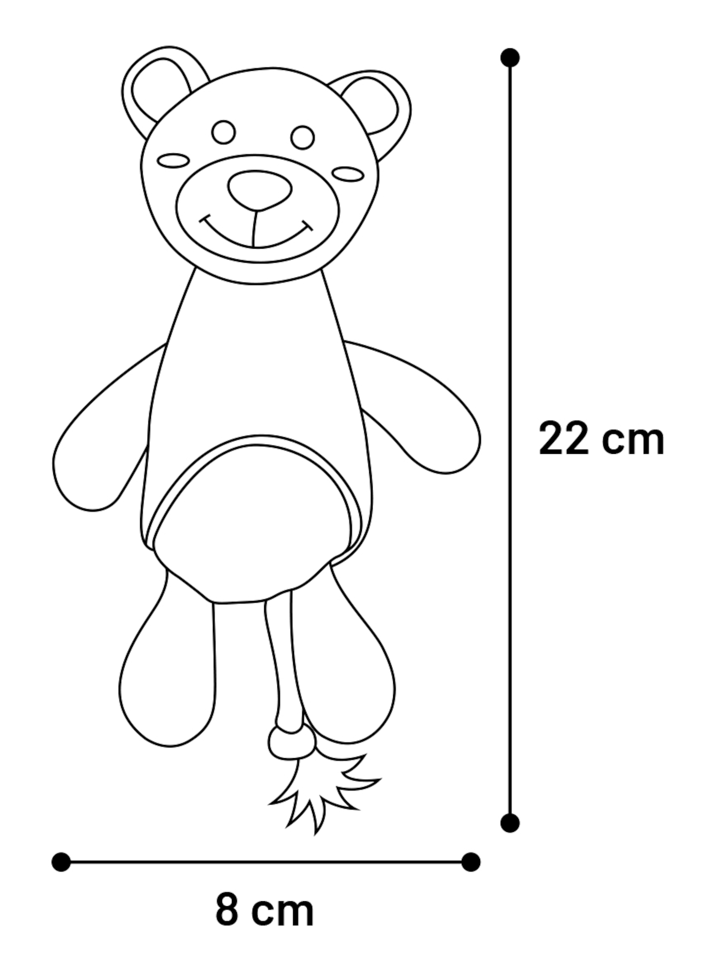 Flamingo Toy Petty Bear with rope Grey