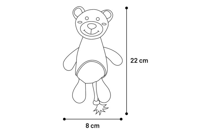 Flamingo Toy Petty Bear with rope Grey