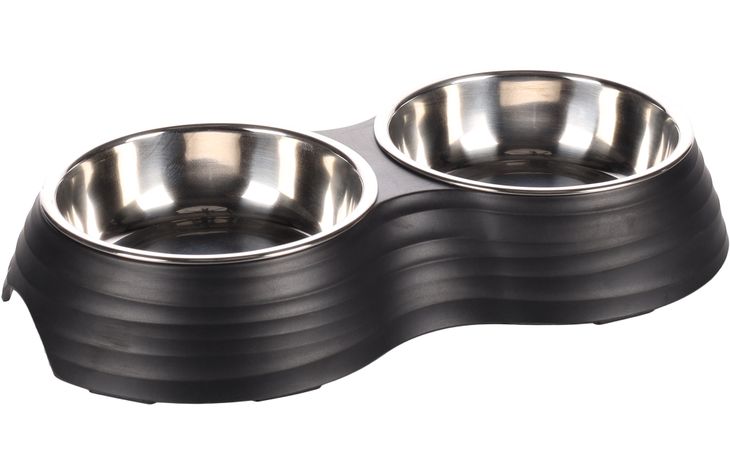 Flamingo Eet- en drinkpot Duo Dinner Aschau Zwart & Zilver