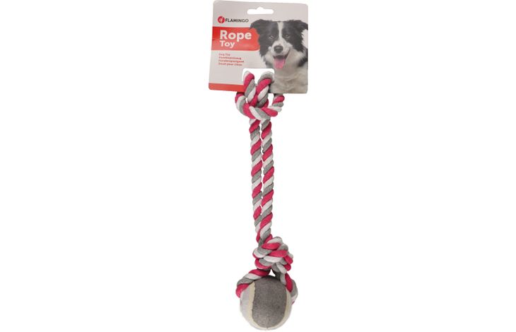 Flamingo Speelgoed Jim Trektouw met tennisbal Fuchsia