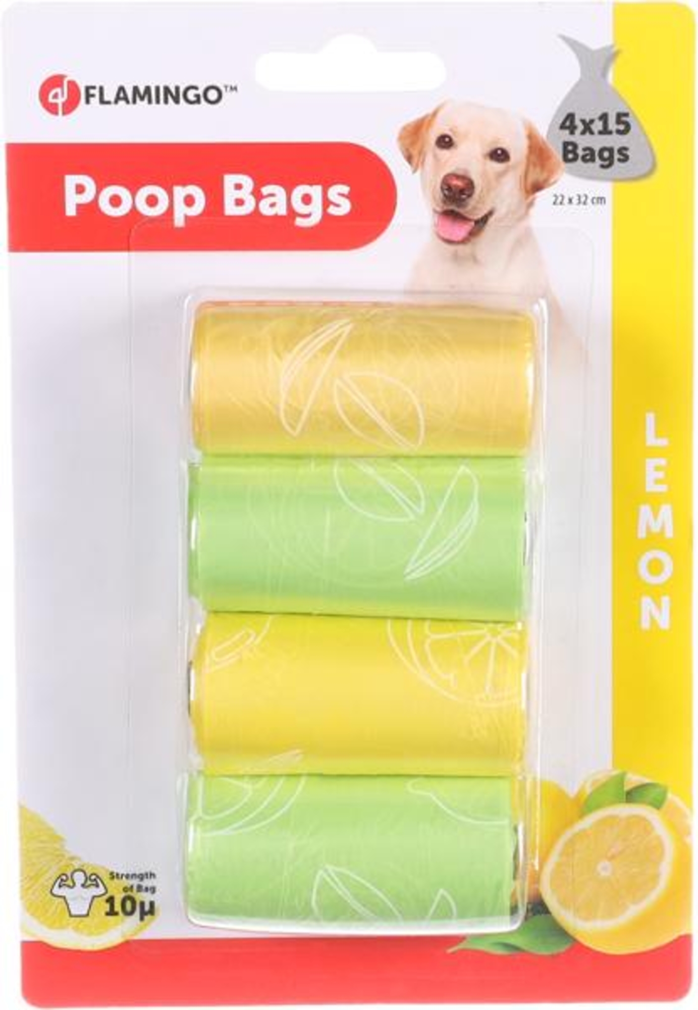 Flamingo Poop bag Basic with lemon scent Aibo Lemon yellow
