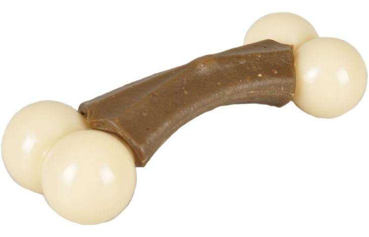 Flamingo Toy Nyl'O Hide Bone With buffalo skin with chicken flavour