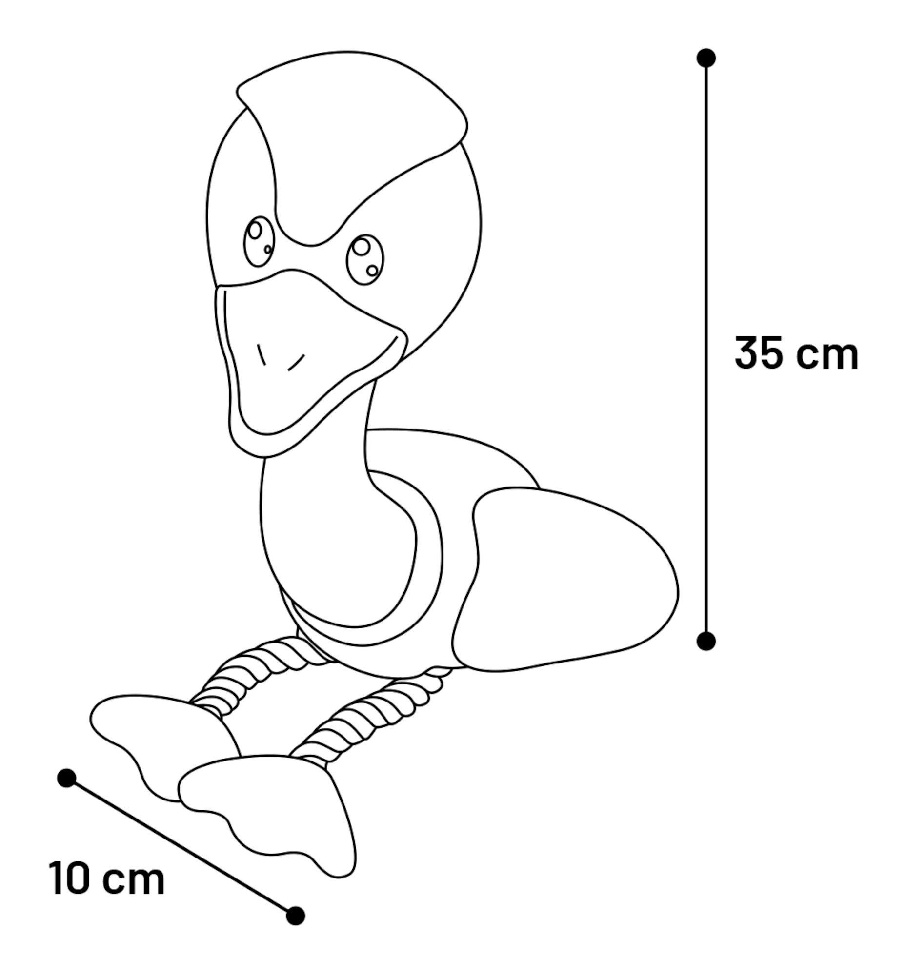 Flamingo Spielzeug Fieber Vogel mit Seil Hellbraun