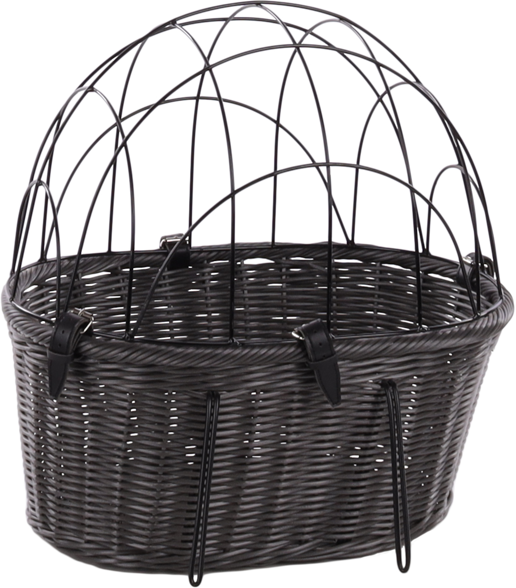 Black wicker store bike basket