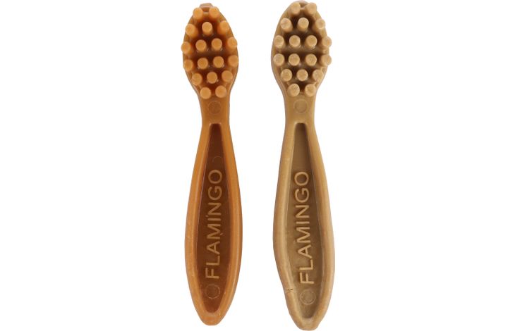 Flamingo Snacks Veggie Toothbrush Beige & Brown