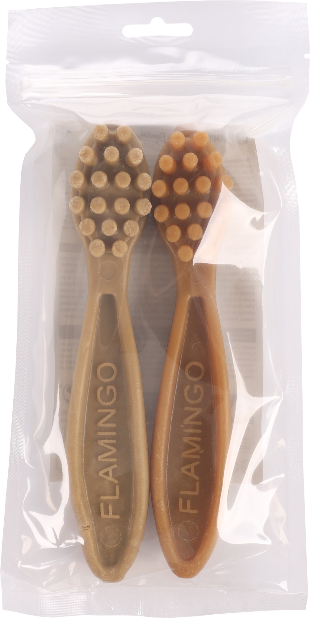 Flamingo Snacks Veggie Toothbrush Beige & Brown
