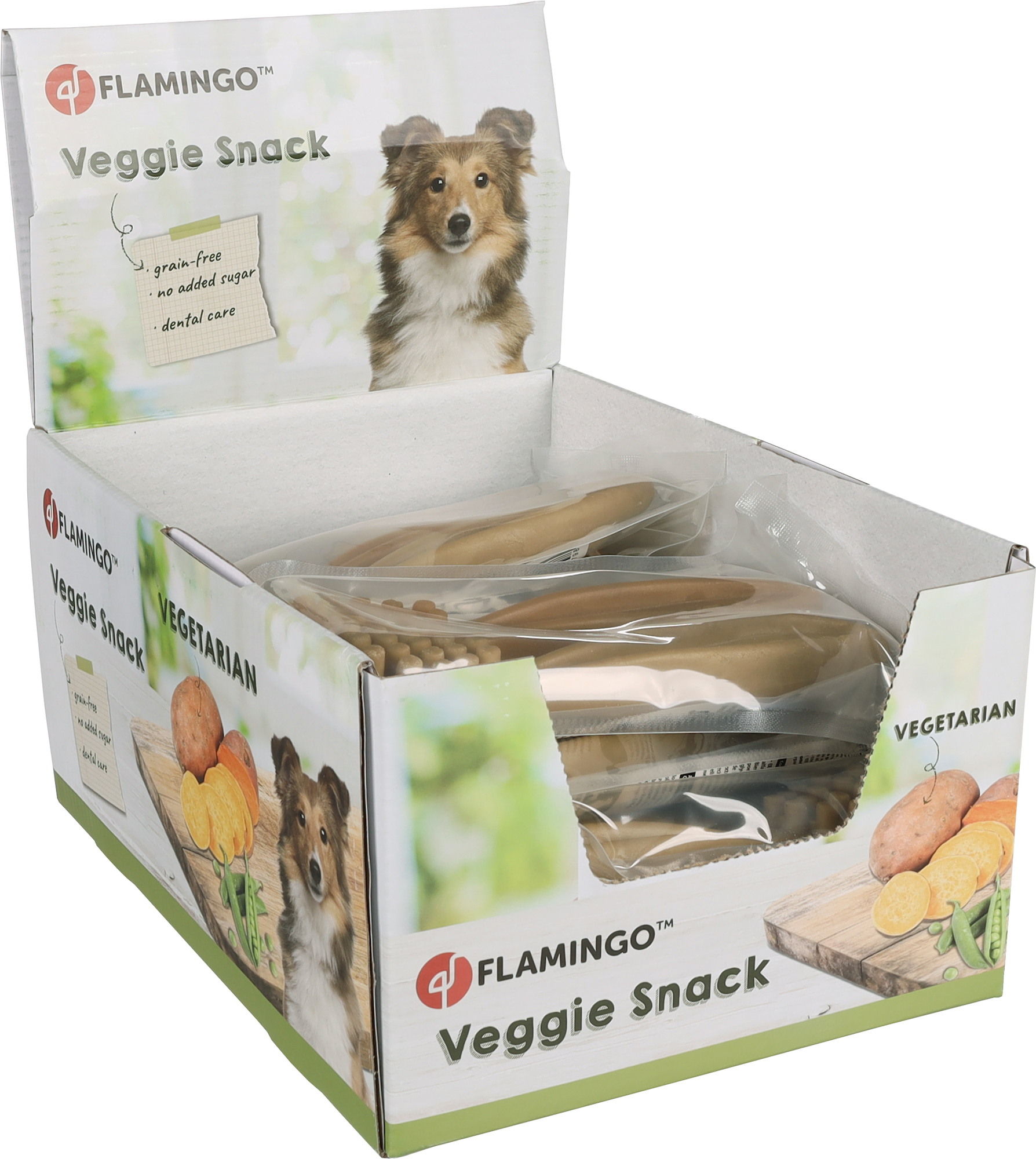 Flamingo Snacks Veggie Toothbrush Beige & Brown