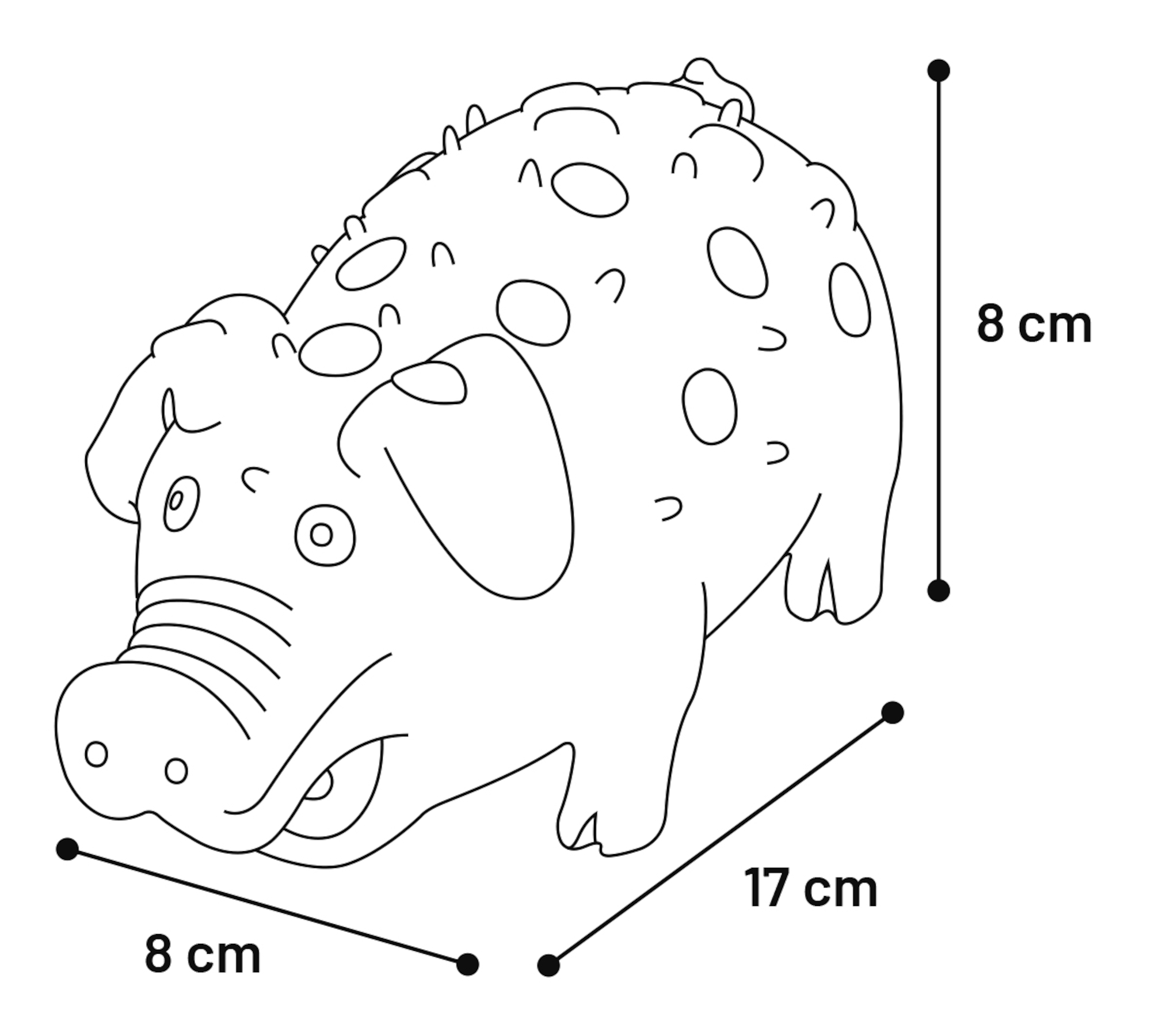 Flamingo Speelgoed Walae Varken Donkergrijs