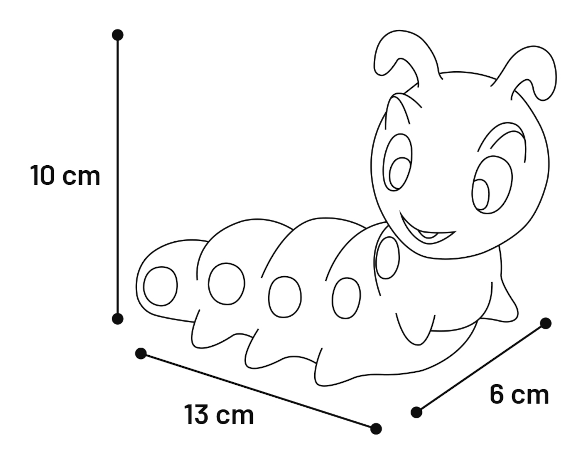 Flamingo Toy Wouterus Caterpillar Multiple colours