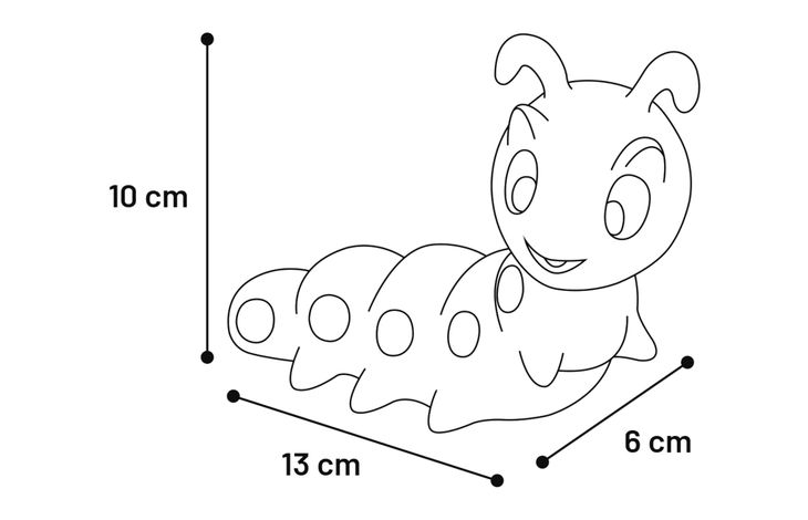 Flamingo Toy Wouterus Caterpillar Multiple colours