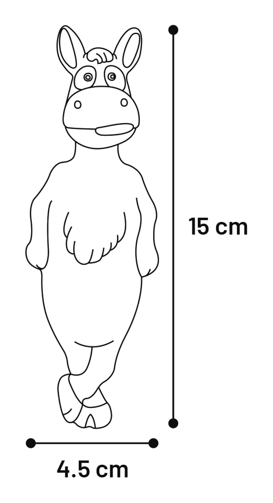 Flamingo Speelgoed Squeaky Ezel Grijs