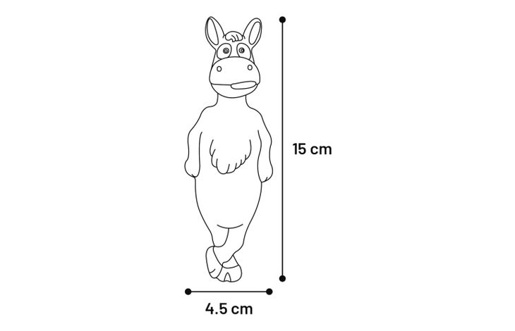 Flamingo Speelgoed Squeaky Ezel Grijs