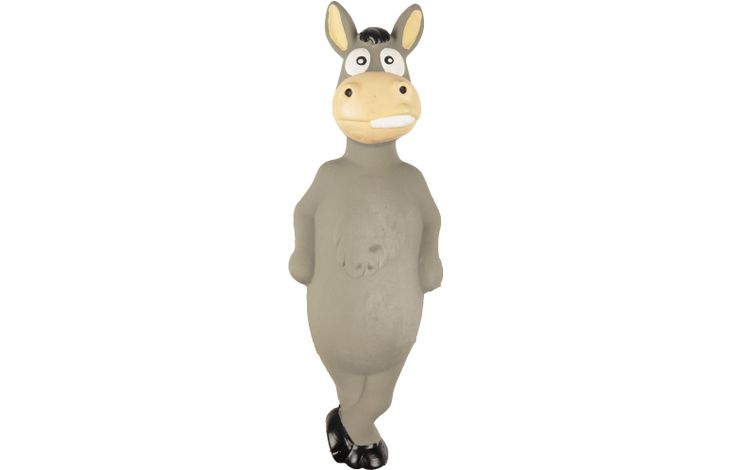 Flamingo Speelgoed Squeaky Ezel Grijs