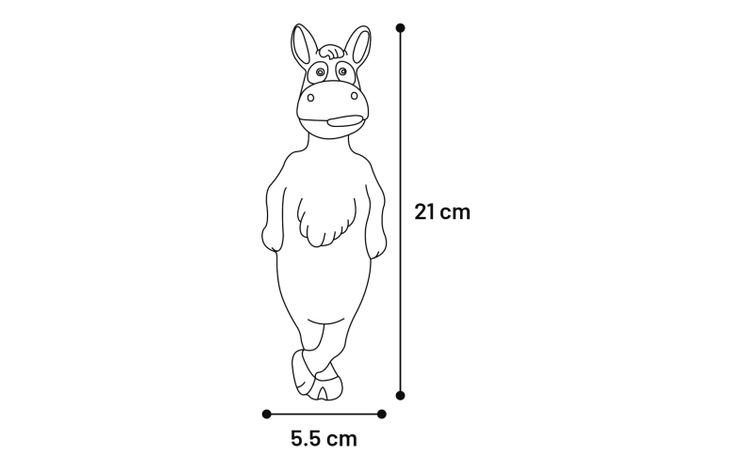 Flamingo Speelgoed Squeaky Ezel Grijs