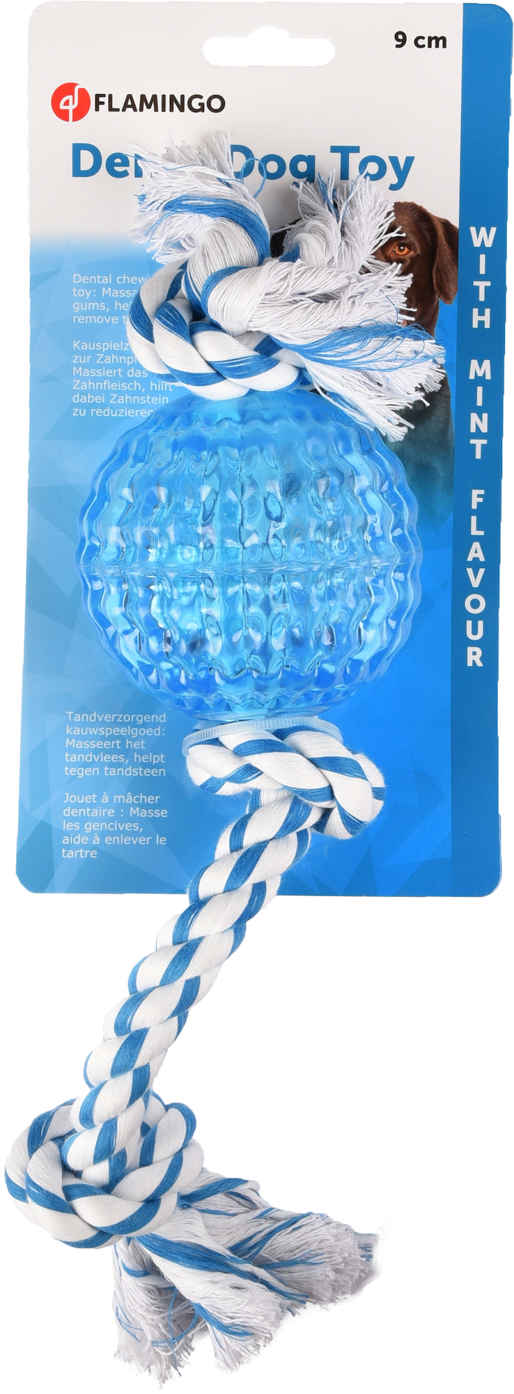 Flamingo Toy Denta Toy Cord with ball with mint flavour