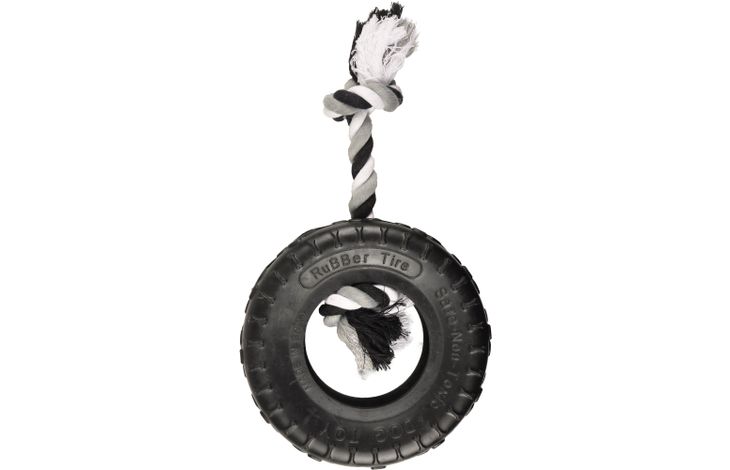 Flamingo Speelgoed Gladiator Band & Touw met 2 knopen Zwart