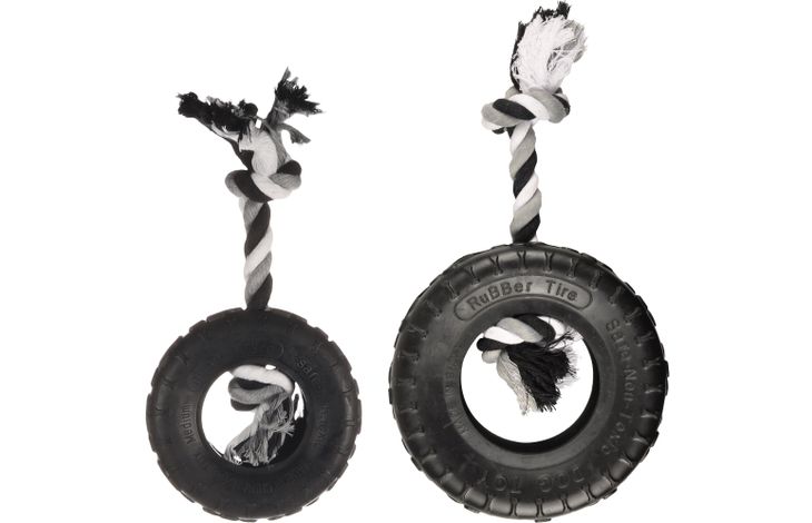 Flamingo Speelgoed Gladiator Band & Touw met 2 knopen Zwart