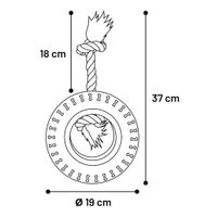 Flamingo Speelgoed Gladiator Band & Touw met 2 knopen Zwart