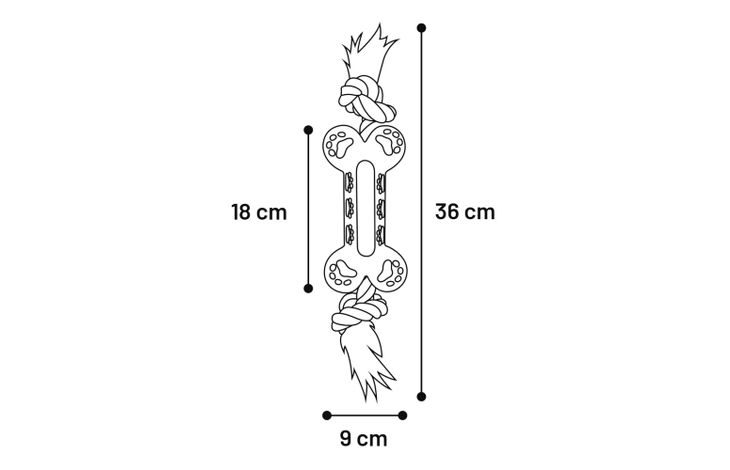 Flamingo Speelgoed Gladiator Been met touw Zwart