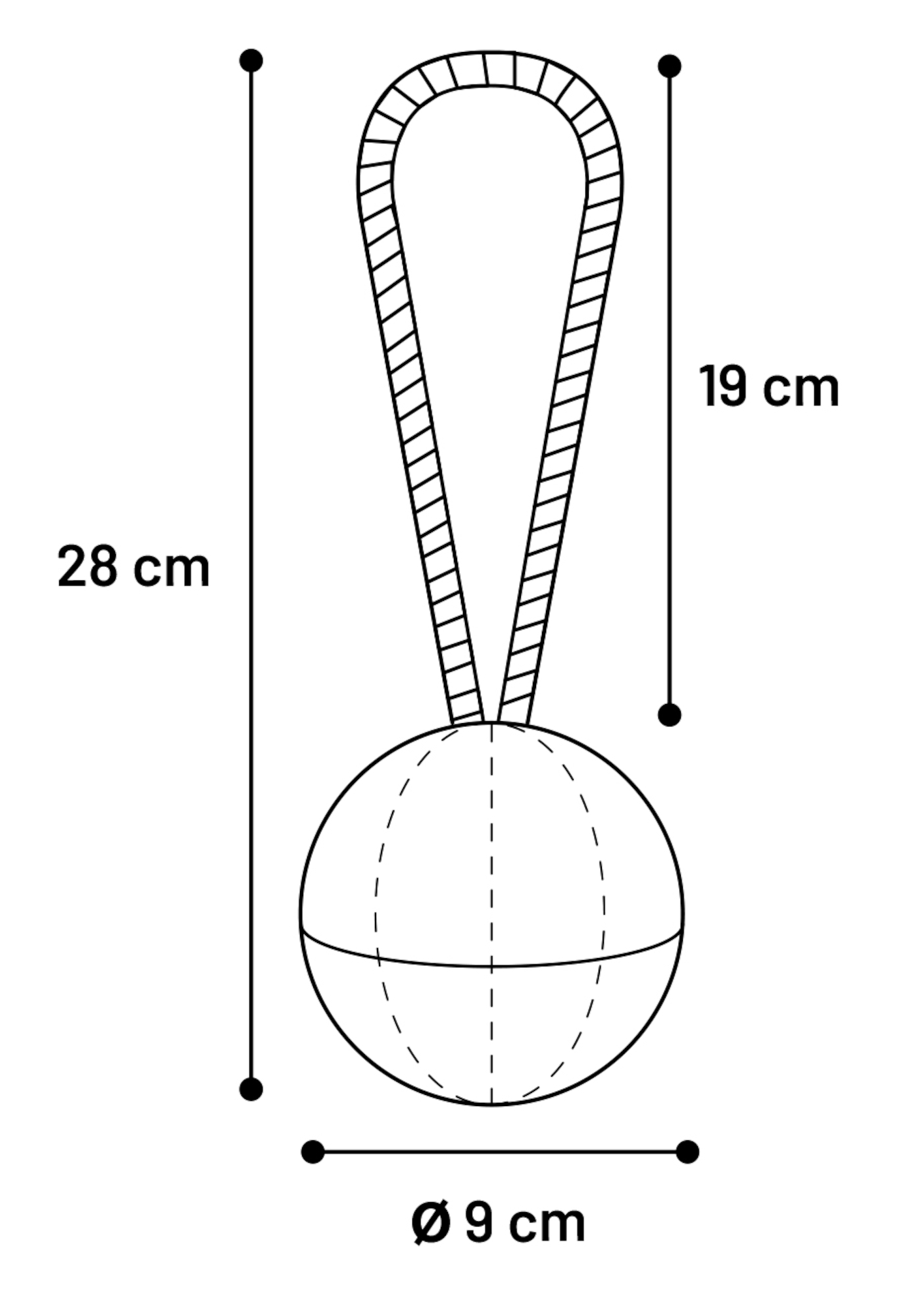 Flamingo Speelgoed Gladiator Trektouw Curling met bal Zwart