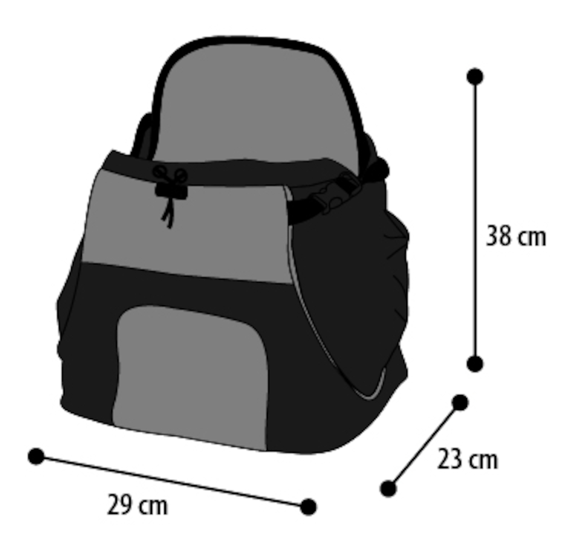 Flamingo Trasportino frontale Sybil Nero