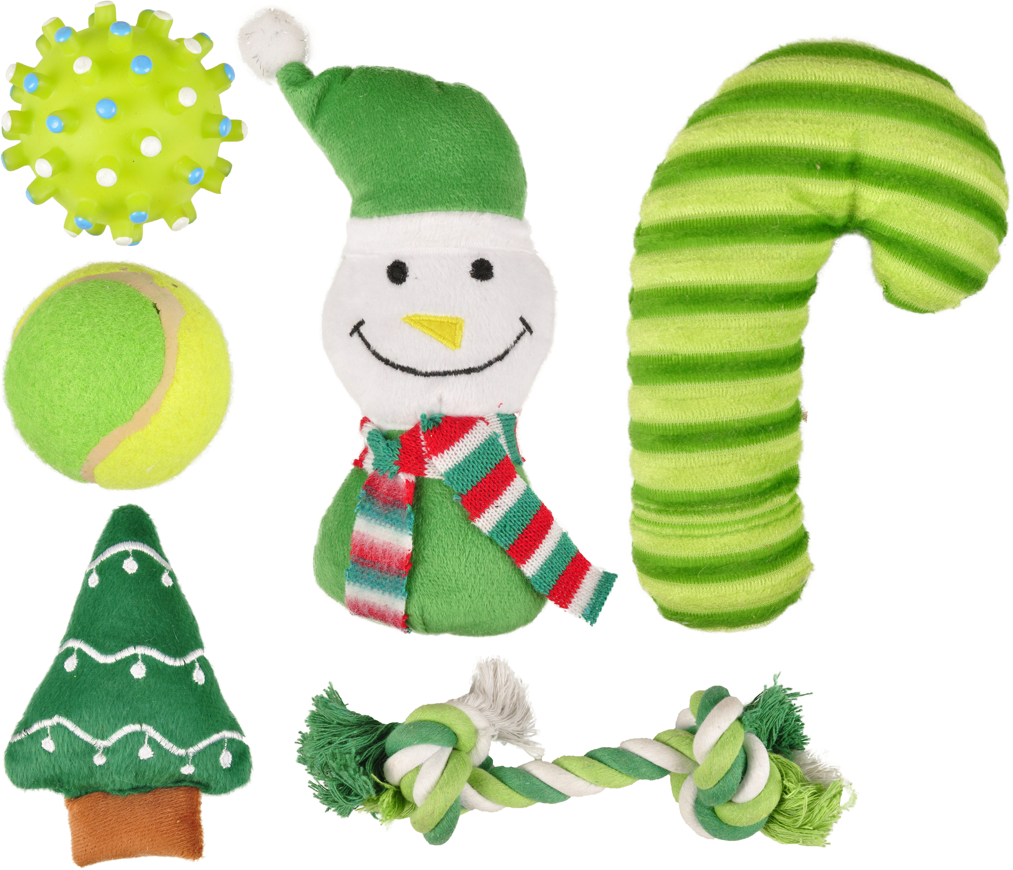 Natale Giocattolo Nolan Palla riccio Albero di Natale Pupazzo di neve Palla  da tennis Cordone Bastoncino di zucchero Verde Bianco Rosso Verde scuro |  518140 | Flamingo Pet Products