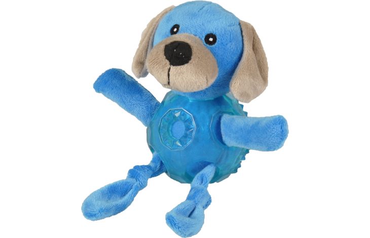 Flamingo Speelgoed Bellies Hond met bal Blauw