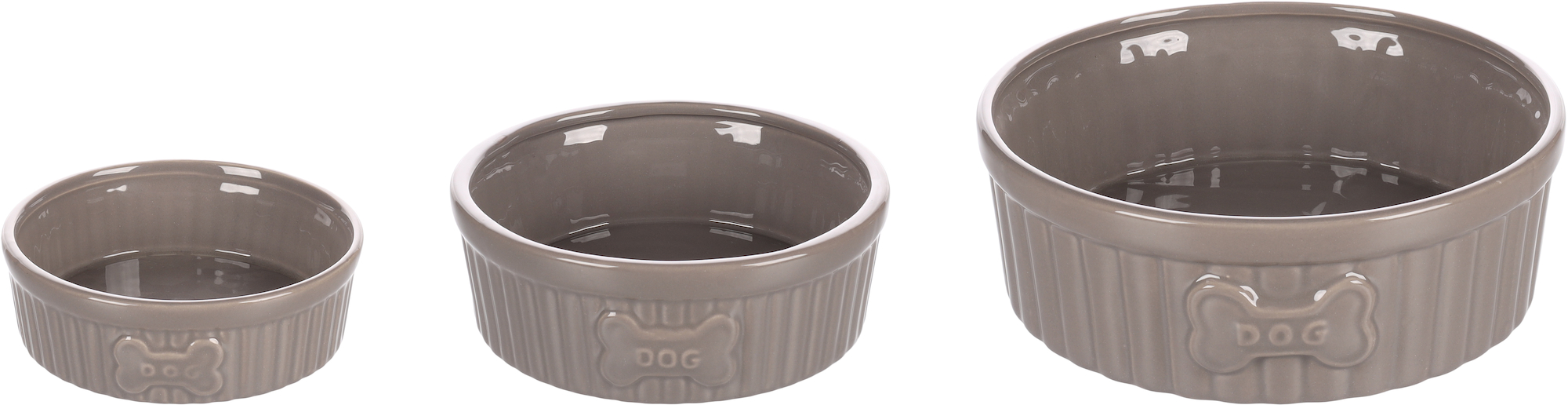 Flamingo Futter- und Trinknapf Mabel Rund Taupe