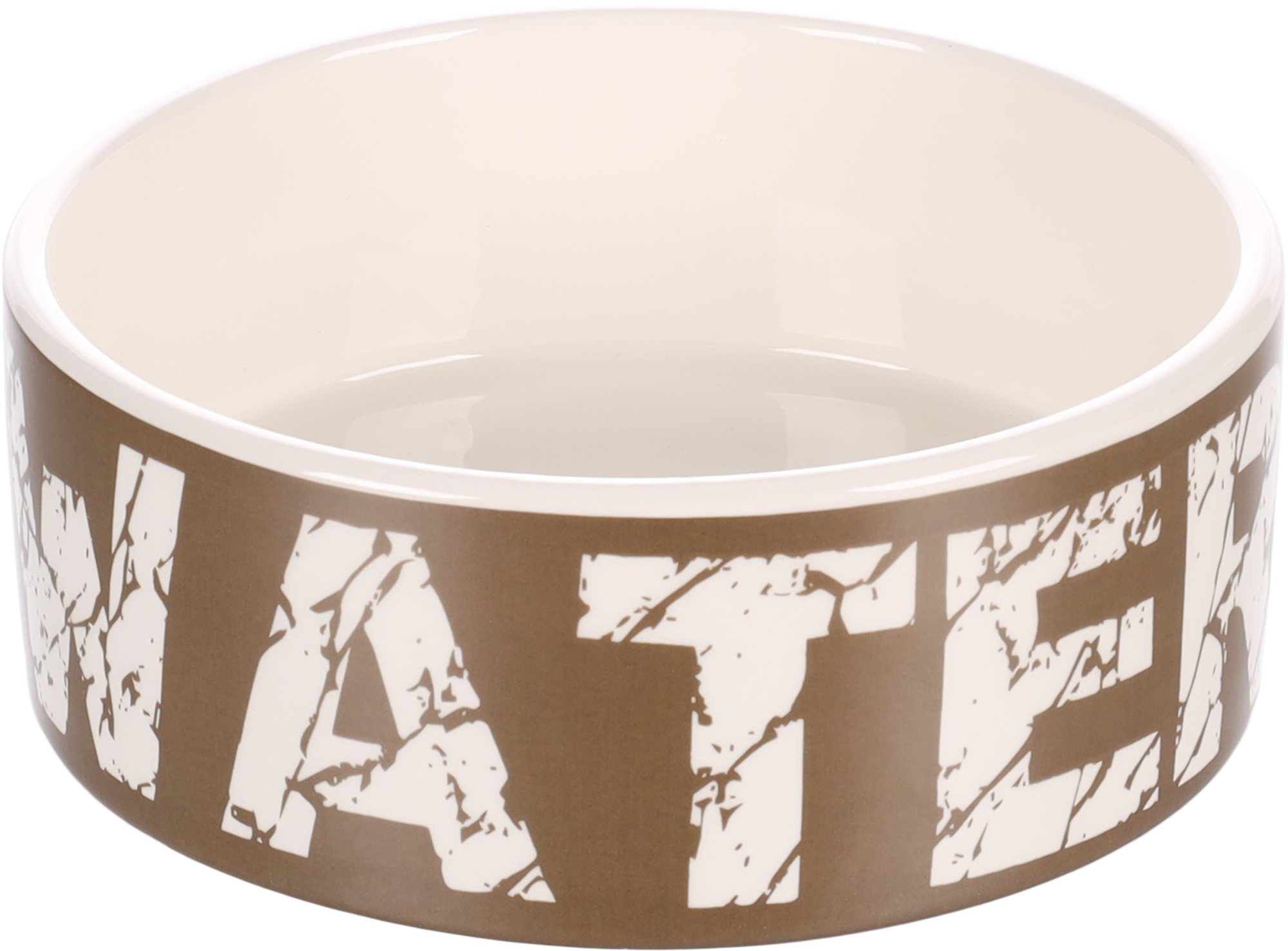 Flamingo Feeding and drinking bowl Kyra Round Taupe & White