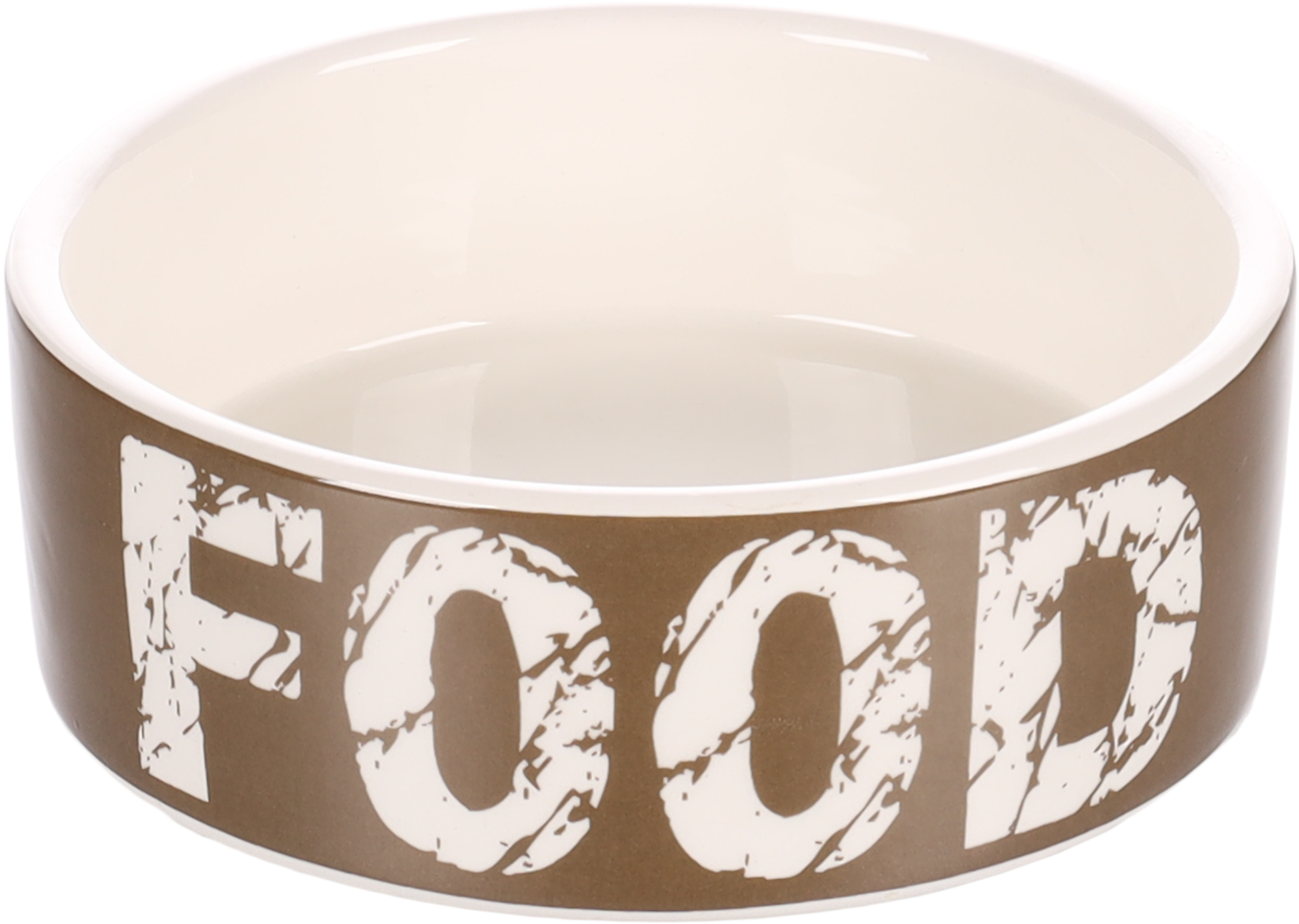 Flamingo Feeding and drinking bowl Kyra Round Taupe & White