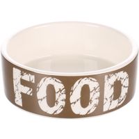 Flamingo Feeding and drinking bowl Kyra Round Taupe & White