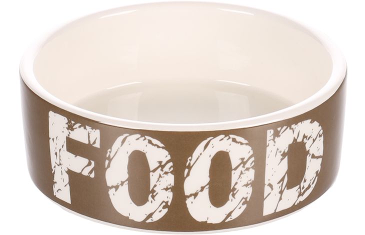 Flamingo Feeding and drinking bowl Kyra Round Taupe & White