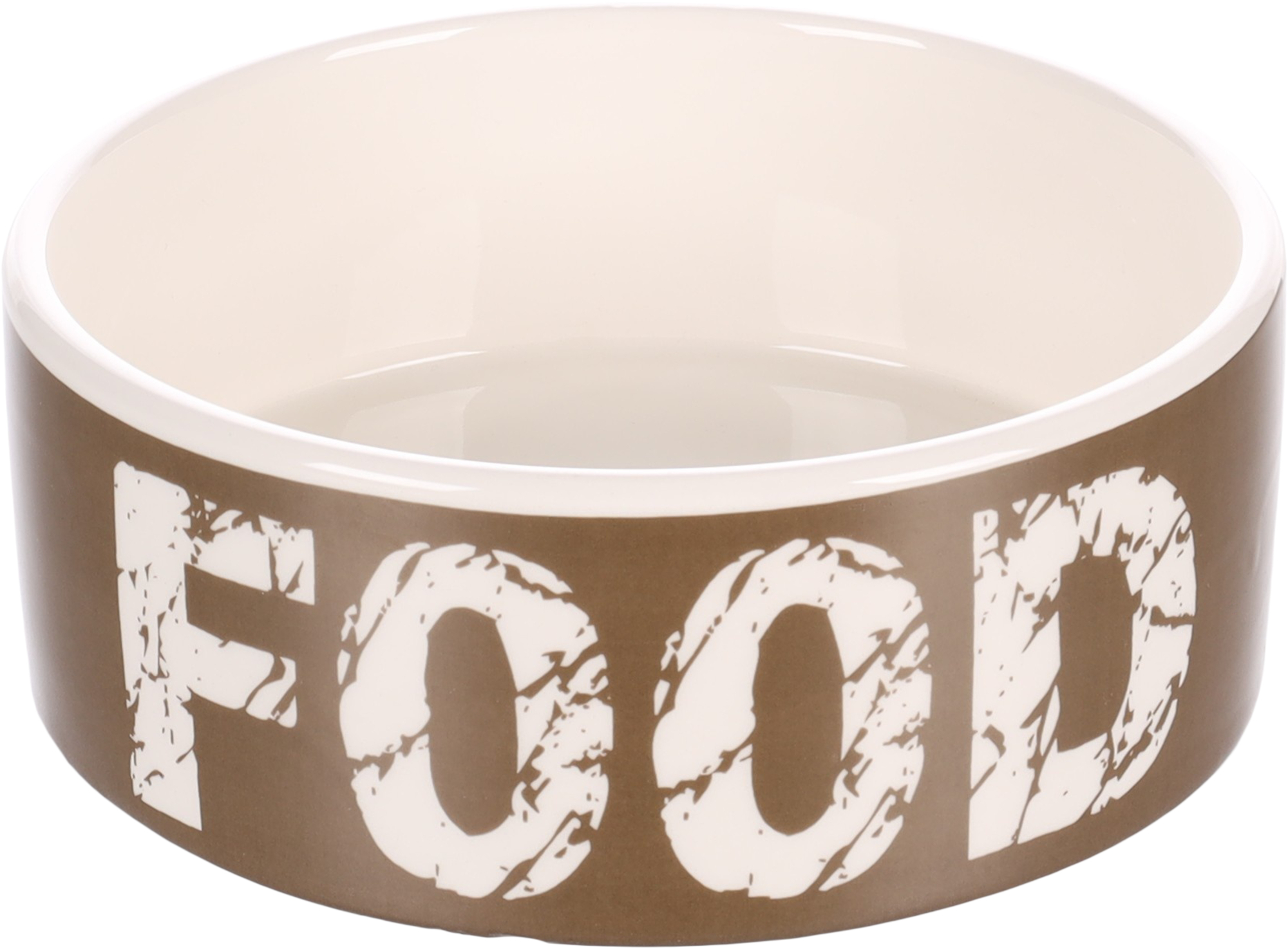 Flamingo Feeding and drinking bowl Kyra Round Taupe & White
