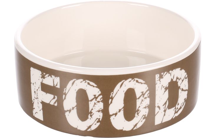 Flamingo Feeding and drinking bowl Kyra Round Taupe & White
