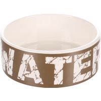 Flamingo Feeding and drinking bowl Kyra Round Taupe & White