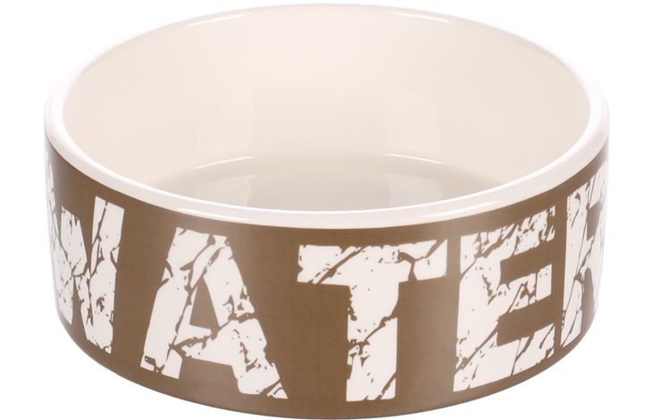 Flamingo Feeding and drinking bowl Kyra Round Taupe & White