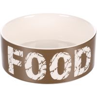 Flamingo Feeding and drinking bowl Kyra Round Taupe & White