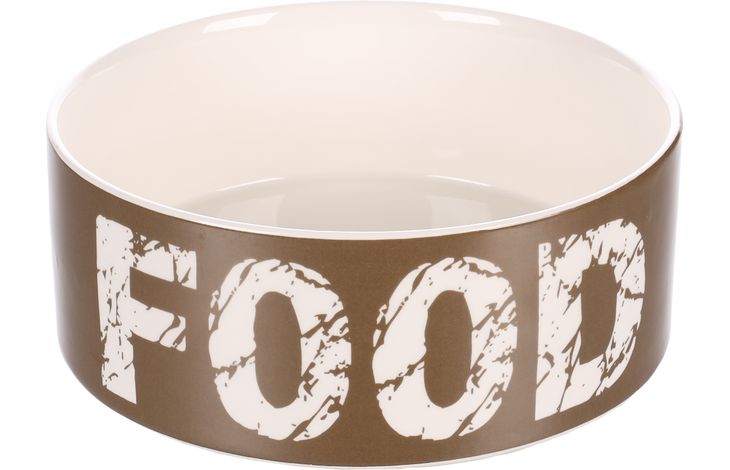 Flamingo Feeding and drinking bowl Kyra Round Taupe & White