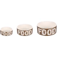 Flamingo Feeding and drinking bowl Kyra Round Taupe & White